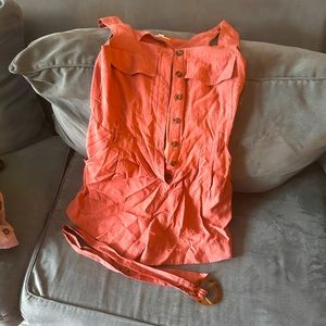 Cute pink linen romper